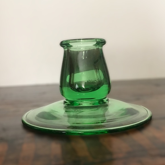 Antique Heisey ‘MOONGLEAM’ Glass Taper Candlestick Holder - Picture 4 of 14